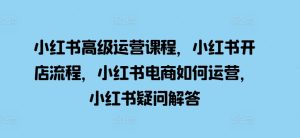 小红书的高端营销课程，小红书的开店的流程，小红书电商怎么运营，小红书的疑问解答-番茄副业网