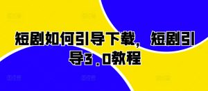 短剧剧本怎样帮助免费下载，短剧剧本正确引导3.0实例教程-番茄副业网
