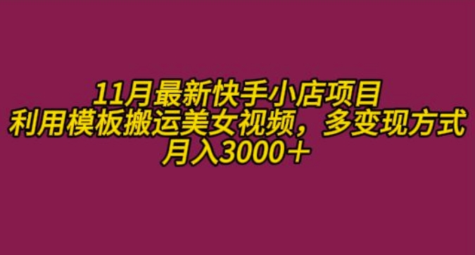 11月K总部族快手小店乐趣粉丝新项目，运用模版运送美女丝袜，多变现模式月收入3000-番茄副业网