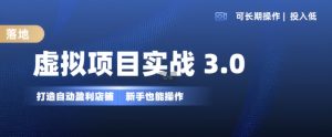 虚拟资源项目实战演练3.0，打造出全自动赚钱店面，可长期实际操作投入低，初学者也可以实际操作-番茄副业网
