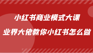 小红书商业模式大课，业界大佬教你小红书怎么做【视频课】-番茄副业网