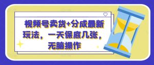 微信视频号卖东西 分为全新游戏玩法，一天最低多张，没脑子实际操作-番茄副业网