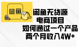 （13658期）闲鱼无货源电商项目，如何通过一个产品两个月收入4W+-番茄副业网