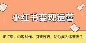 小红书的转现经营，IP打造出、内容生产、引流技术，帮助你变成运营高手-番茄副业网