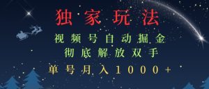 独家视频号自动掘金，单机保底月入1k，解放双手，懒人必备-番茄副业网
