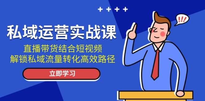 私域流量运营实战演练课：直播卖货融合小视频，开启私域流量转化高效率途径-番茄副业网