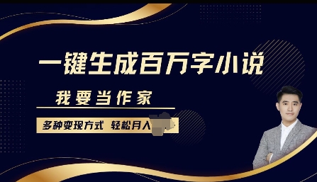 我要当作家，一键生成百万字小说，多种变现方式，轻松月入过W+-番茄副业网