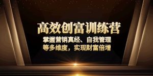 (13911期)高效创富训练营:掌握营销真经、自我管理等多维度,实现财富倍增-番茄副业网