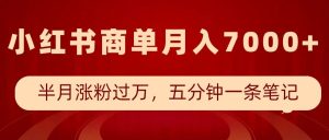 小红书商单最新玩法，半个月涨粉过万，五分钟一条笔记，月入7000+-番茄副业网