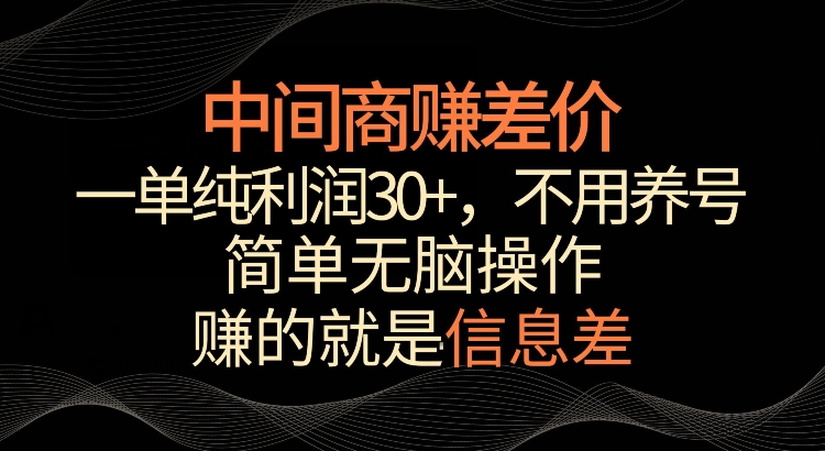 利用信息查赚差价，每单都有高利润，简单无脑操作，轻松日入多张-番茄副业网