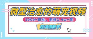 【揭秘】微型治愈的萌宠视频，3000+粉丝，6秒的视频斩获2.4w+赞【附详细教程】-番茄副业网