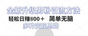 全新升级男粉引流方法，不需要真人出境，不需要你有才艺，二创风格 简单暴力-番茄副业网