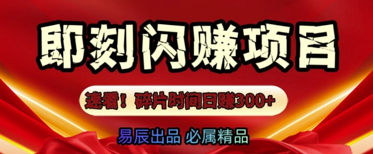 速看!零门槛即刻闪赚副业项目，轻松用碎片时间日入3张-番茄副业网