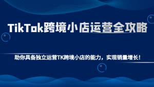 TikTok跨境小店运营全攻略：助你具备独立运营TK跨境小店的能力，实现销量增长！-番茄副业网