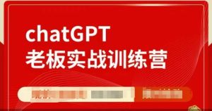 ChatGPT老板实战训练营，用GPT带飞，一人顶一个团队-番茄副业网