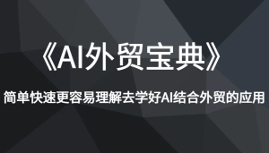 《AI外贸宝典》简单快速更容易理解去学好AI结合外贸的应用-番茄副业网