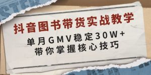 （13890期）抖音图书带货实战教学，单月GMV稳定30W+，带你掌握核心技巧-番茄副业网