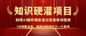 专业知识硬灌，10秒左右使你记牢一个单词，3min一个视频，日入好几张指日可待-番茄副业网