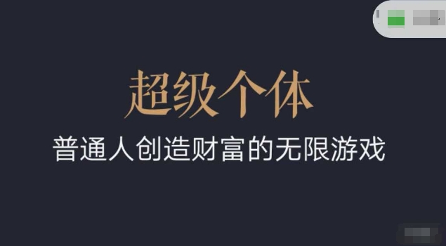 超级个体2024-2025逆风翻盘手册，平常人创造价值的无限恐怖游戏-番茄副业网
