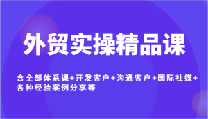 出口外贸实际操作精品课程，含所有管理体系课 寻找客户 沟通交流顾客 国际性社交媒体 各种各样工作经验案例分析等-番茄副业网