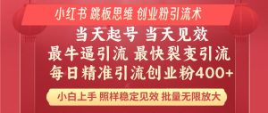 （14222期）小红书的 妙用梯子逻辑思维 每日暴力行为引流方法400＋精确自主创业粉 新手福利 实际效果打满...-番茄副业网