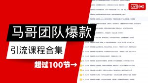 马哥团队【122节】最全项目爆款引流课程合集【持续更新】-番茄副业网