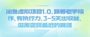 闲鱼平台虚拟资源项目1.0，跟随高手实际操作，有执行能力，3-5天出盈利，做离转现近期的赛道-番茄副业网
