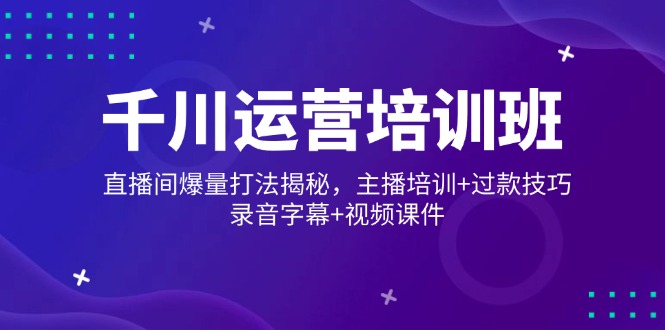 （14230期）巨量千川经营培训机构，直播房间爆量玩法揭密，网红培训 过款方法，音频外挂字幕 短视频-番茄副业网