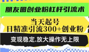 微信朋友圈自主创业粉金融杠杆引流术，当日养号日精准引流方法300 自主创业粉，转现平稳，变大实际操作无限制-番茄副业网