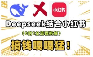 deepseek 小红书的打造出总流量生产流水线实操课，0到1全过程拆卸，弄钱嘎嘎嘎猛-番茄副业网