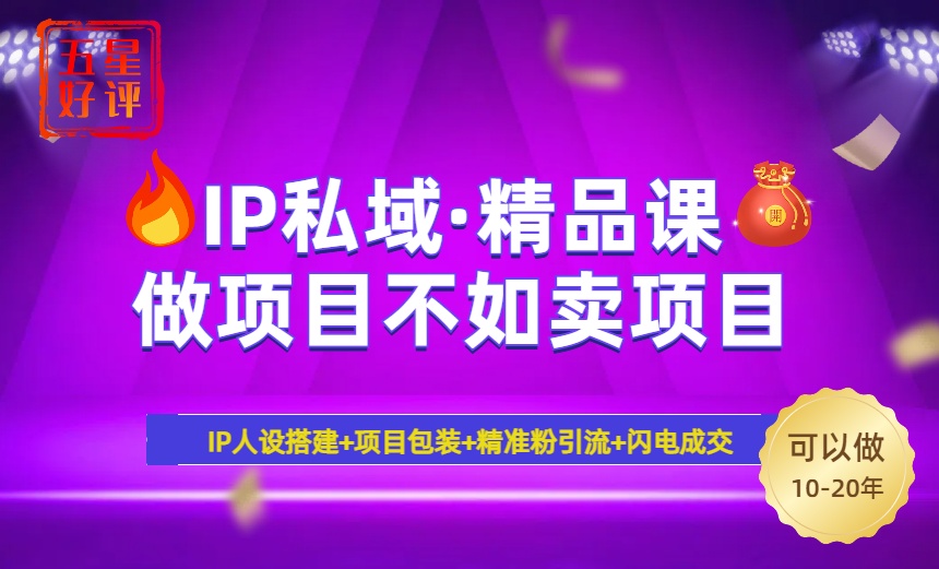 （14406期）2025年“IP公域·密训班精品课程”，日赚3000 新手防坑月入十万，暴力行为引流方法…-番茄副业网