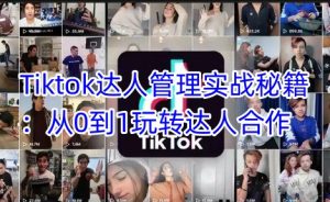Tiktok大咖管理实战秘笈：从0到1轻松玩达人带货-番茄副业网