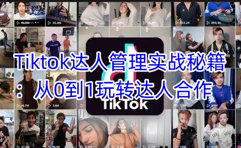 Tiktok大咖管理实战秘笈：从0到1轻松玩达人带货-番茄副业网