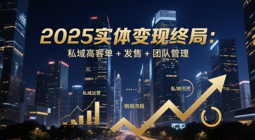 2025实体线转现终结：公域高客单 开售 团队协作-番茄副业网