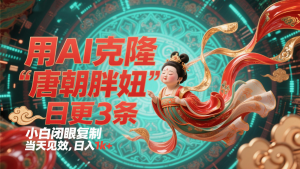 用AI复制“唐代肥妞”日更3条，服务平台玩命拉流，新手闭上眼拷贝，当日奏效，日入1k-番茄副业网
