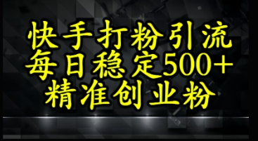 快手视频精确式磨粉引流方法，每日平稳500 精确自主创业粉-番茄副业网