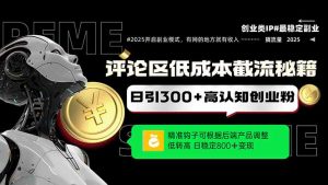 (14779期)发表评论降低成本引流方法秘笈,精确勾子震撼客户,单账户日增300 自主创业粉,日稳…-番茄副业网