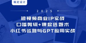 （14793期）小视频商业服务IP实战演练6期：口播文案视频剪辑 爆品论文选题术，小红书运营与GPT运用实战演练-番茄副业网
