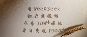 用DeepSeek做治愈短视频，一条条10W 爆品，单日转现好几张-番茄副业网