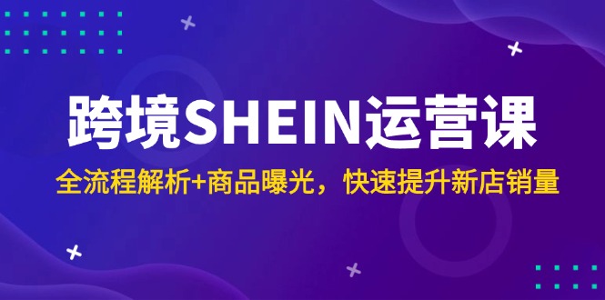 （14832期）跨境电商SHEIN运营课，全过程分析 产品曝出，快速升级新店开业销售量-番茄副业网