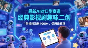 全新AI配声跑道，经典影视作品趣味性二创，1条短视频增粉4000 ，家庭保姆级实例教程-番茄副业网
