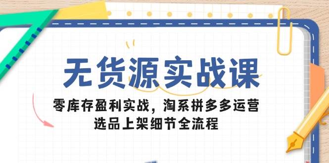 无货源电商实战演练课：零库存赢利实战演练，淘宝拼多多运营，选款发布小细节全过程-番茄副业网