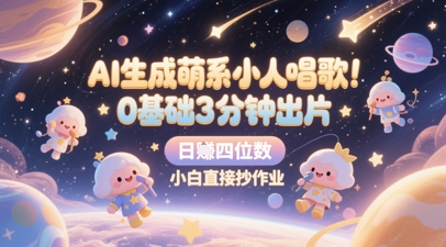 AI形成呆萌奸险小人喝歌，0基本3min出菲林，28个作品增粉8.9W，一条最大19W赞，日入四位数，新手立即写作业-番茄副业网