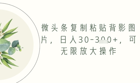 头条拷贝背影图片，日入30-3张 ，可放大化实际操作-番茄副业网