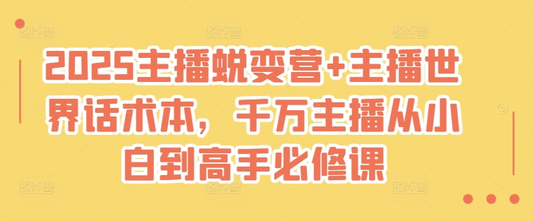 2025网络主播成长营 网络主播全球话术本，一定网络主播从小白到大神必修课程-番茄副业网