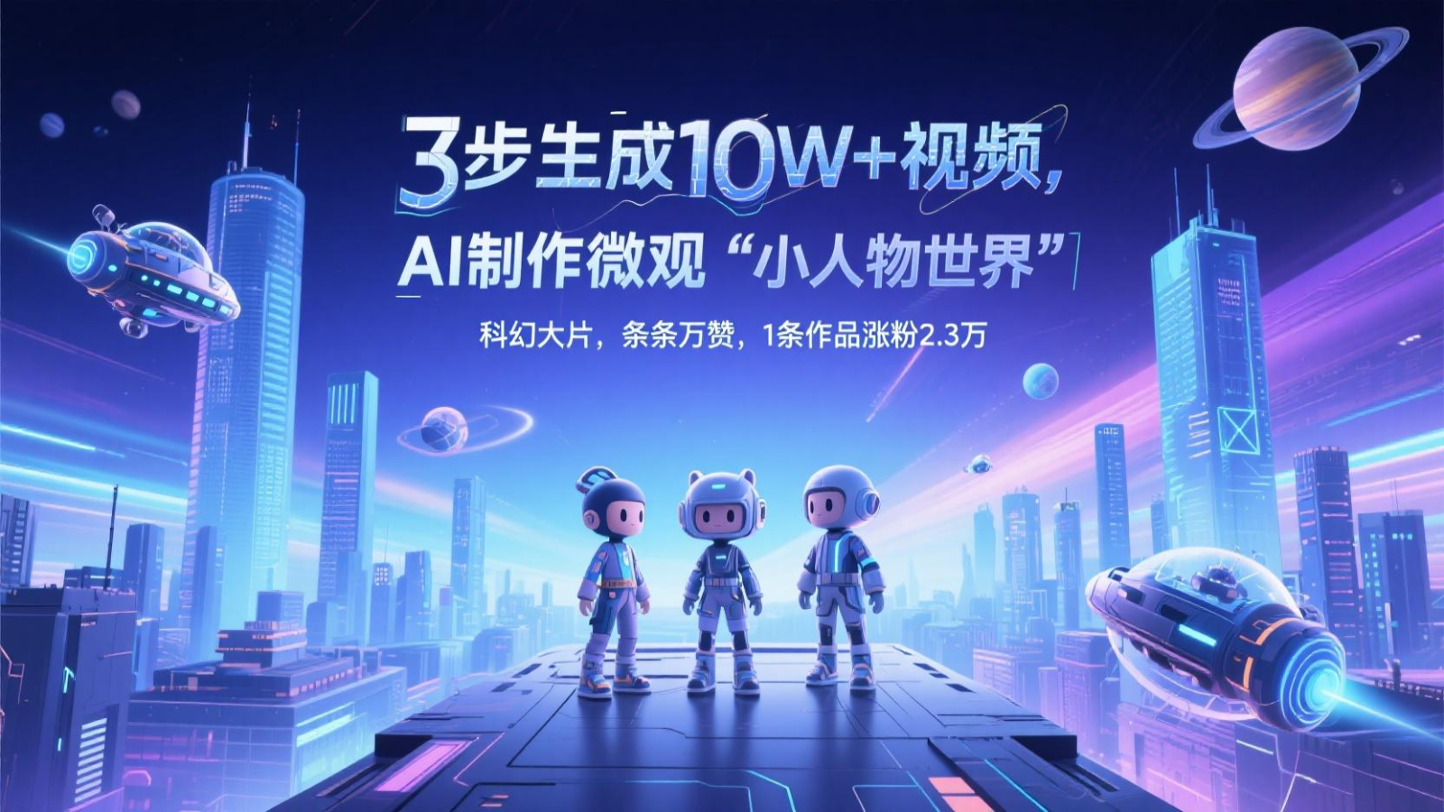 三步形成10W 短视频，AI制做外部经济“平凡人全球”科幻片，一条条万赞，1条著作增粉2.3万-番茄副业网