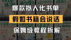 全新爆品拟人推荐书单游戏玩法,倘若书本会讲话,家庭保姆级实例教程-番茄副业网