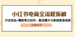 （14770期）小红书电商全过程拆卸：开实体店选款 爆品手记写作，截留曝出与数据复盘手册-番茄副业网