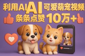 能骗得全面的AI萌宠视频制做攻略大全：从0到 2W粉的爆款登陆密码-番茄副业网
