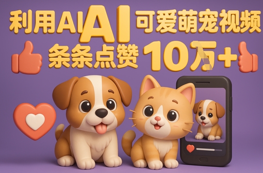 能骗得全面的AI萌宠视频制做攻略大全：从0到 2W粉的爆款登陆密码-番茄副业网